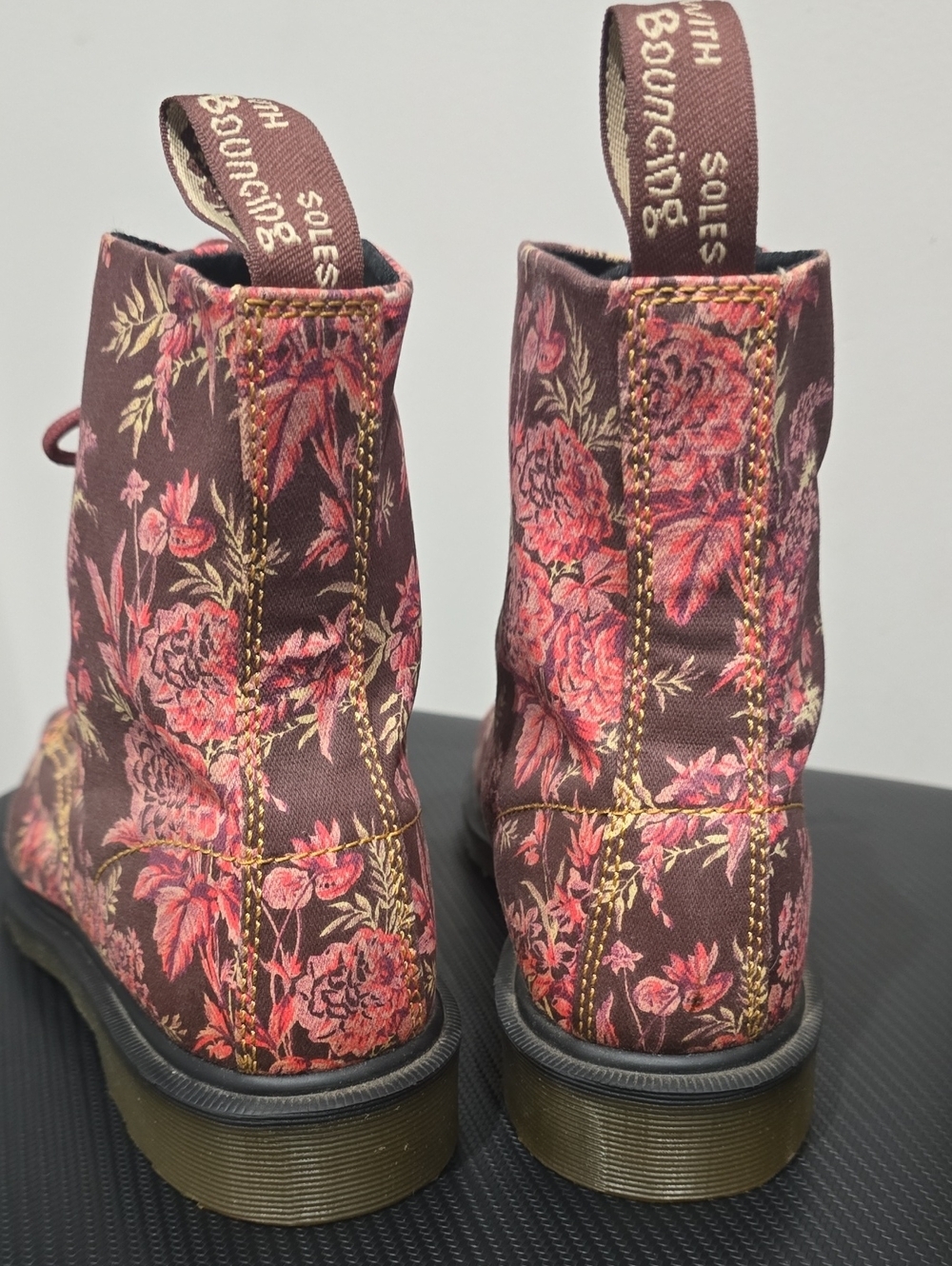 Dr. Martens 1460 Beckett Cherry Red Jouy Floral Canvas Boot, 8, Like New - Picture 9 of 16